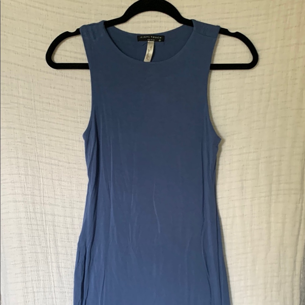 Final Touch Fitted Blue Sleeveless Dress